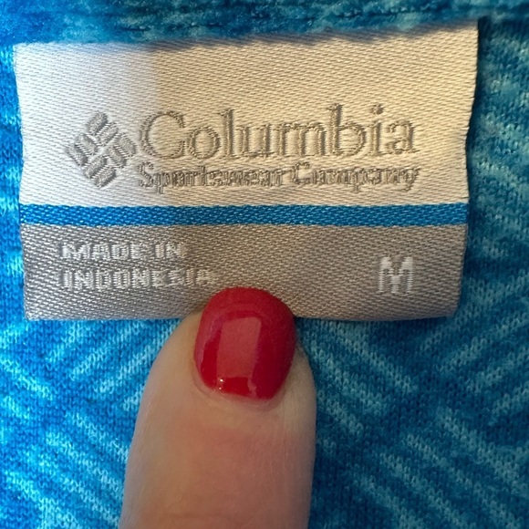Columbia Women’s Turquoise Patterned 1/2 Zip Pullover Lightweight Fleece SzM - Picture 5 of 8